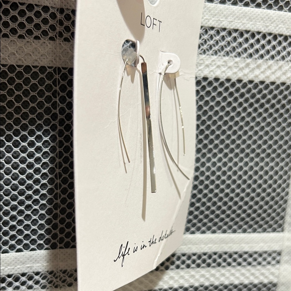 LOFT Sleek Silver Drop Earrings - Picture 5 of 6